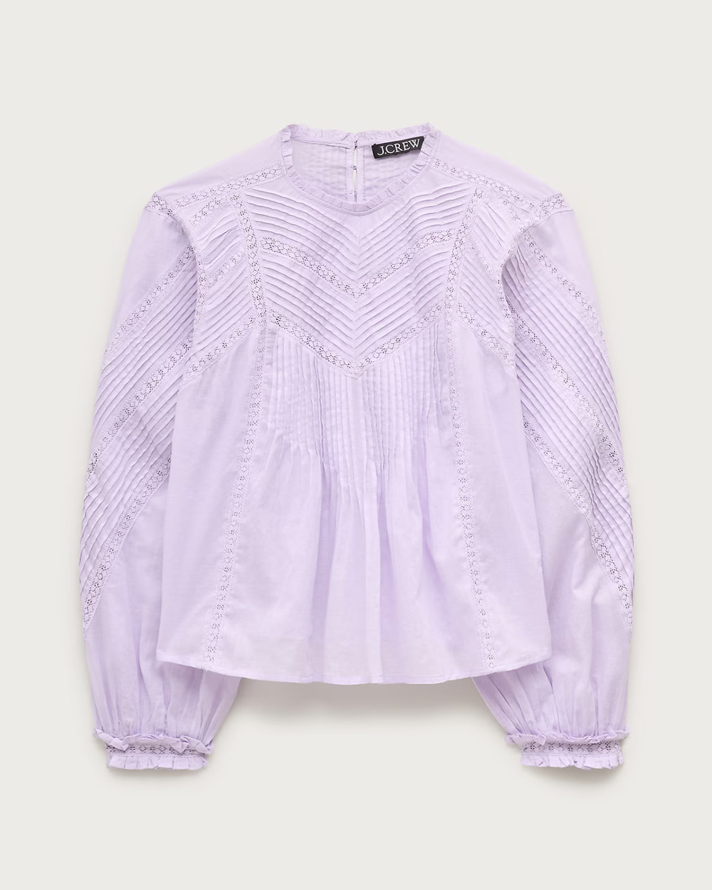 J.Crew XXS Lavender Pintuck Lace Victorian Blouse NWT $112.99 Cottage Fairycore